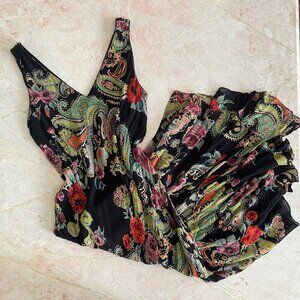Vintage Floral Print Cocktail Dress